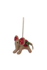 Creative Co-Op 2-1/2"H Wool Felt Elephant Ornament with Embroidery and Applique