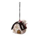Creative Co-Op 3"H Wool Felt House Ornament with Embroidery