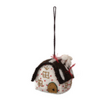 Creative Co-Op 3"H Wool Felt House Ornament with Embroidery