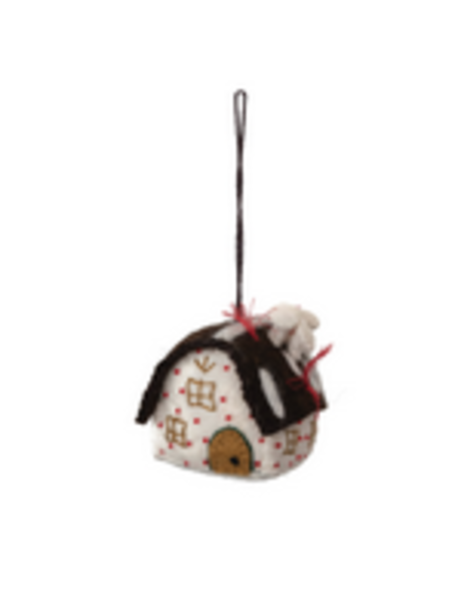 Creative Co-Op 3"H Wool Felt House Ornament with Embroidery