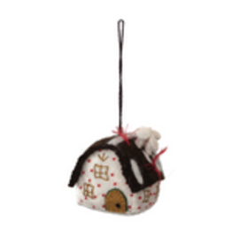Creative Co-Op 3"H Wool Felt House Ornament with Embroidery