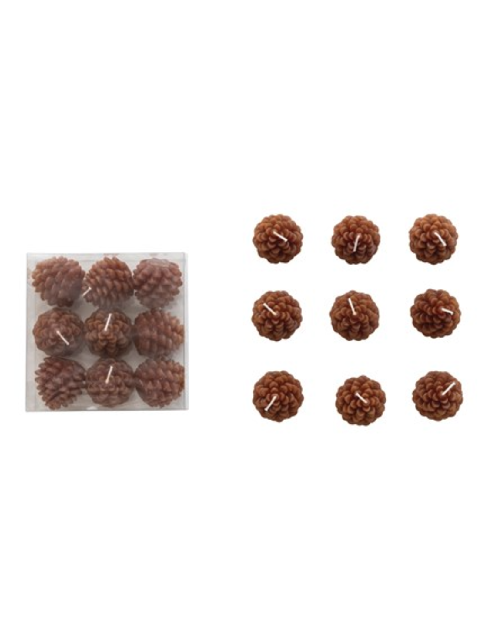 Creative Co-Op Unscented Pinecone Shaped Tealights, Brown