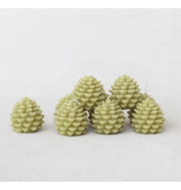 Creative Co-Op Unscented Pinecone Shaped Tealights, Green