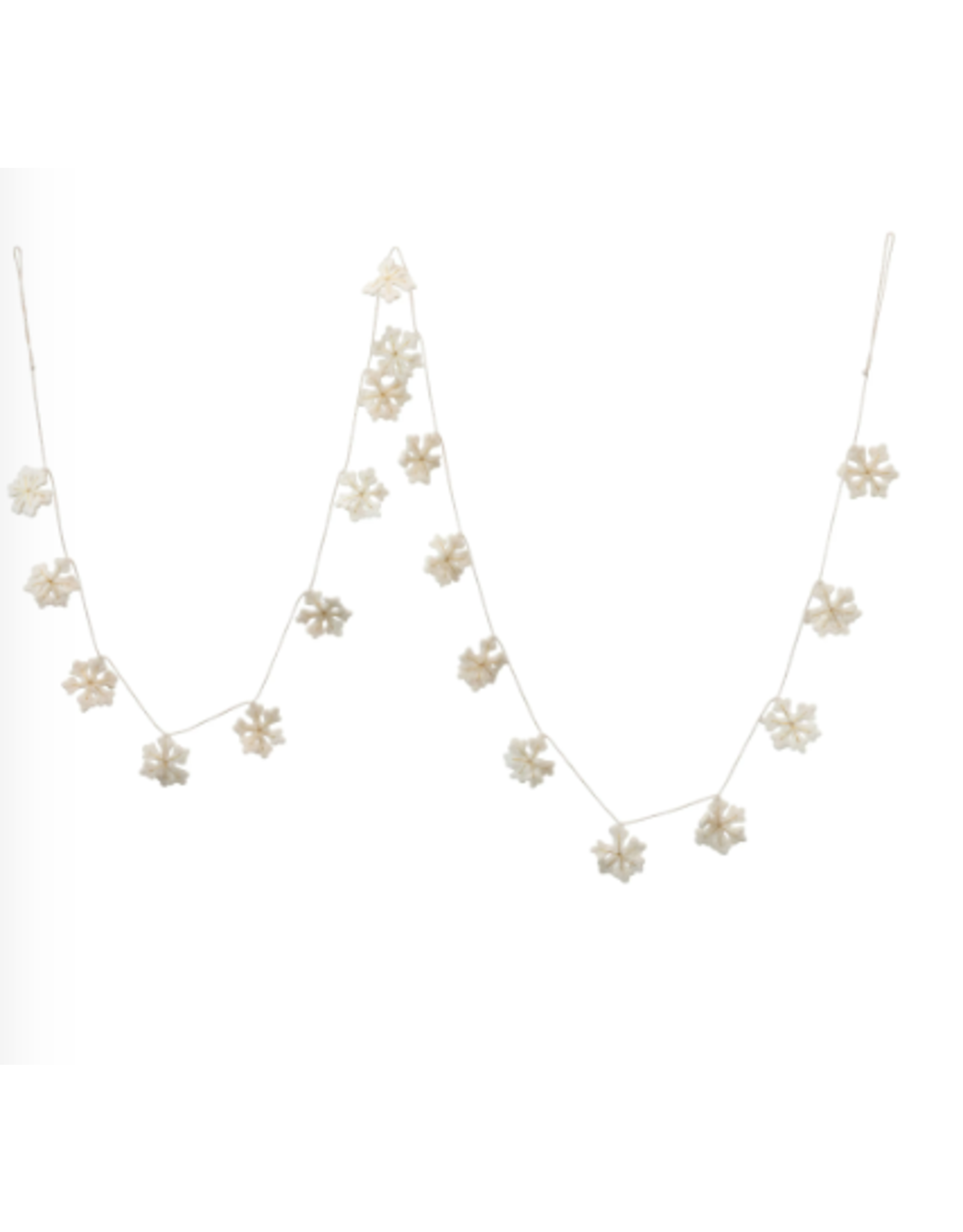 Creative Co-Op 72" Wool Felt Snowflake Garland