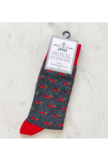 The Royal Standard Men's Christmas Truck Socks, Gray/Red
