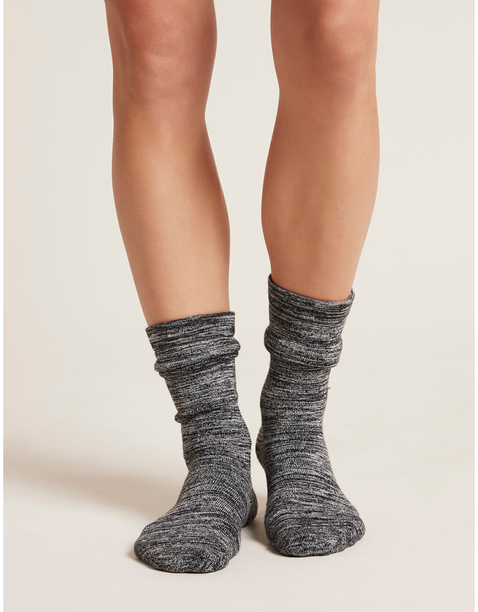Boody Women's Chunky Bed Socks, Black/Natural
