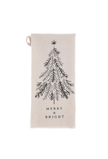 Karma Embroidered Cotton Tea Towel, Christmas Tree