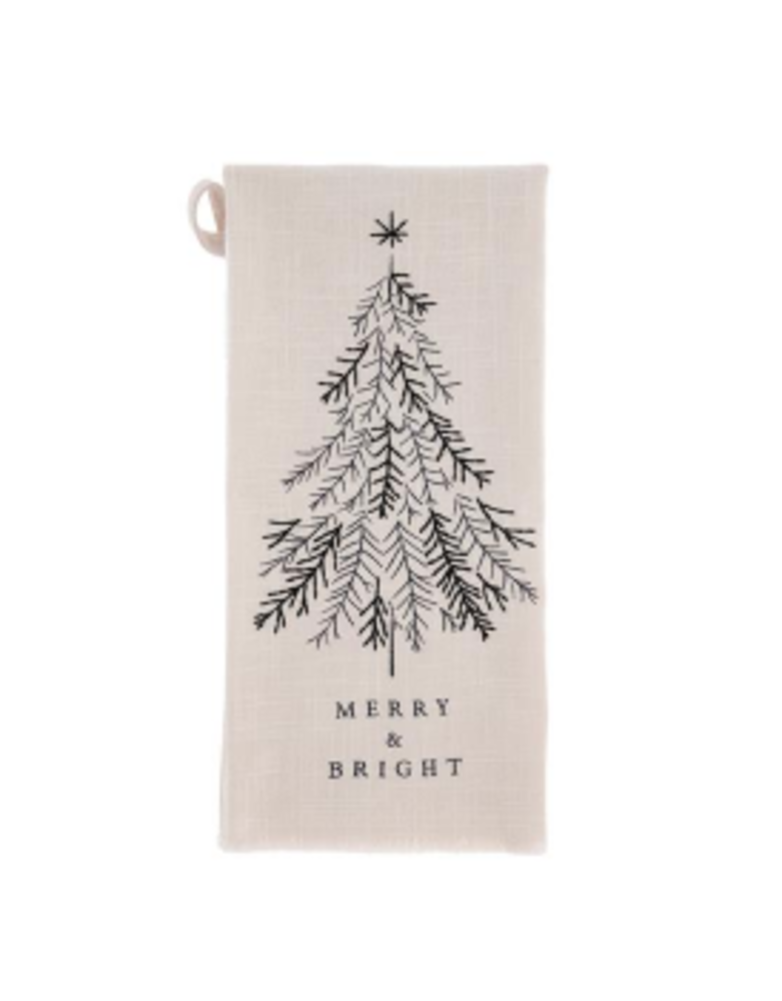 Karma Embroidered Cotton Tea Towel, Christmas Tree
