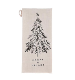 Karma Embroidered Cotton Tea Towel, Christmas Tree