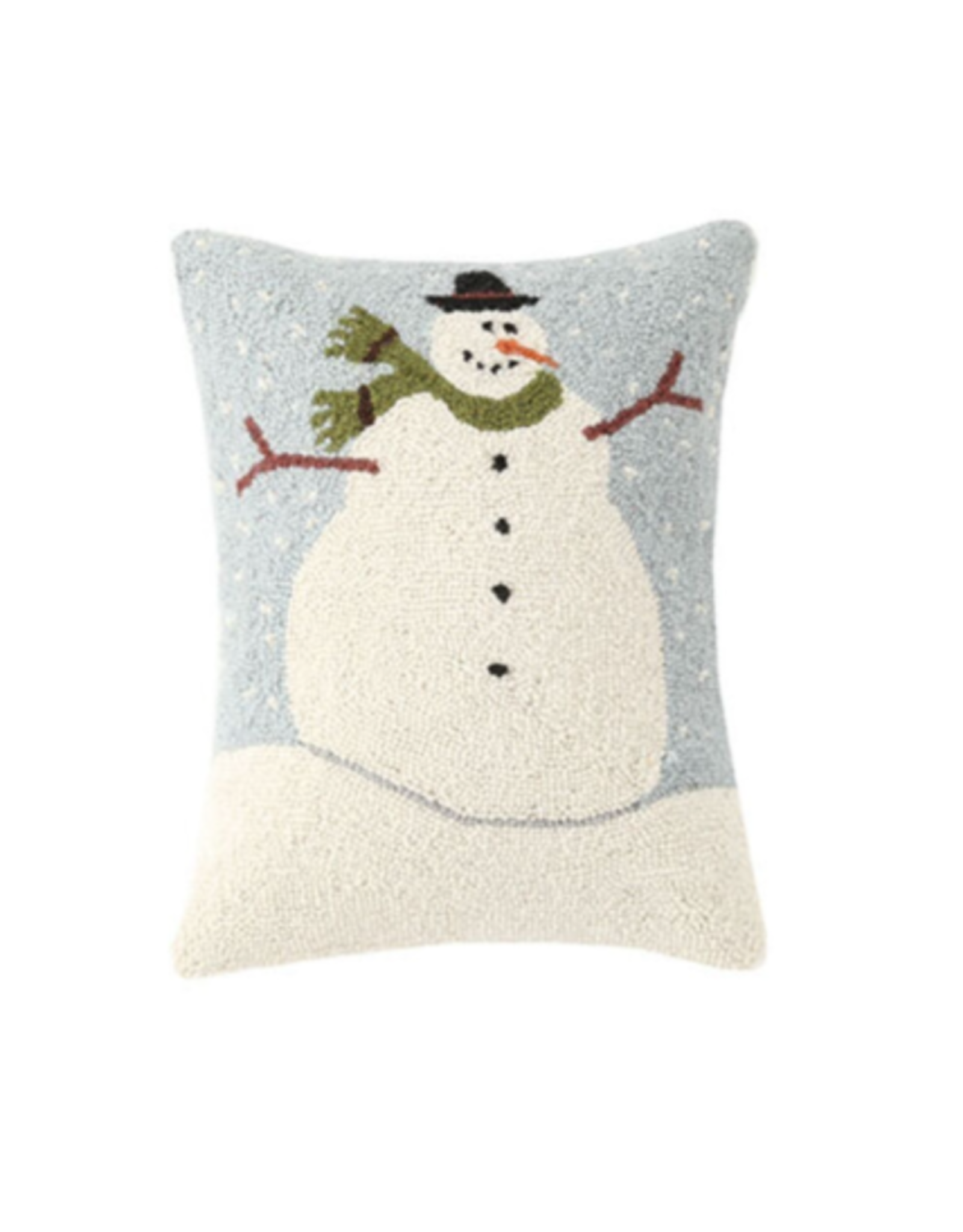 Hooked Pillow, Oversized Snowman 14x18