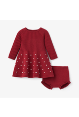 Elegant Baby Holiday Knit Baby Dress with Bloomers, 6 months