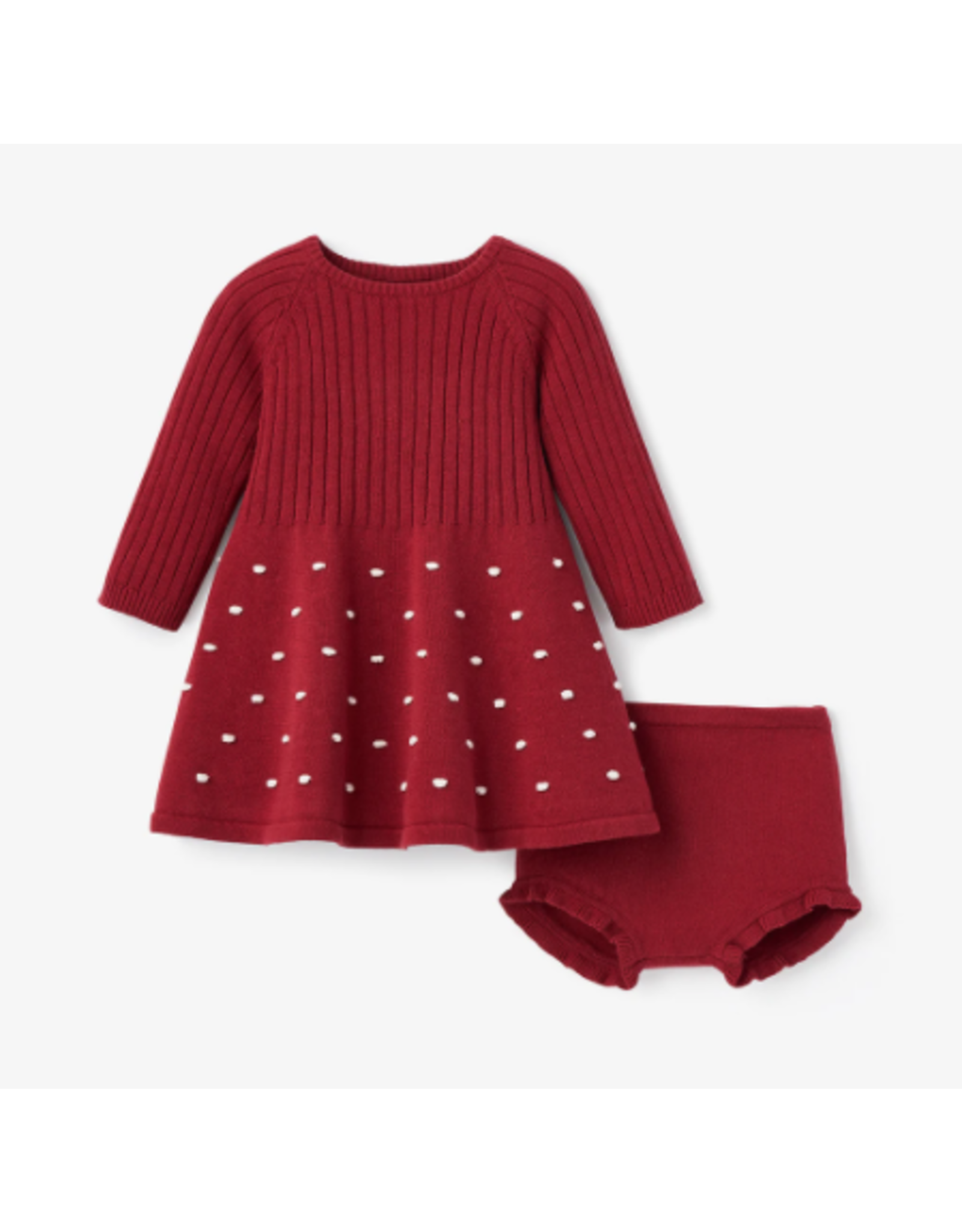 Elegant Baby Holiday Knit Baby Dress with Bloomers, 6 months