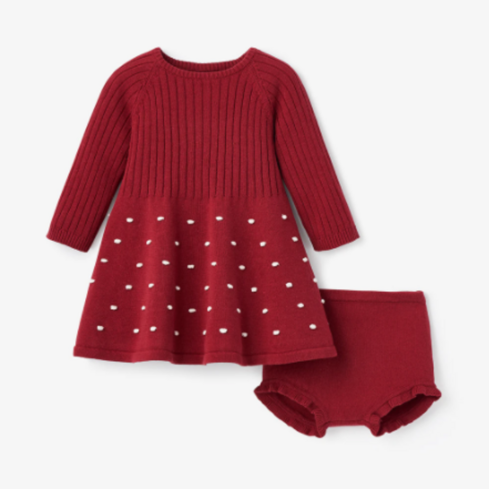 Elegant Baby Holiday Knit Baby Dress with Bloomers, 6 months
