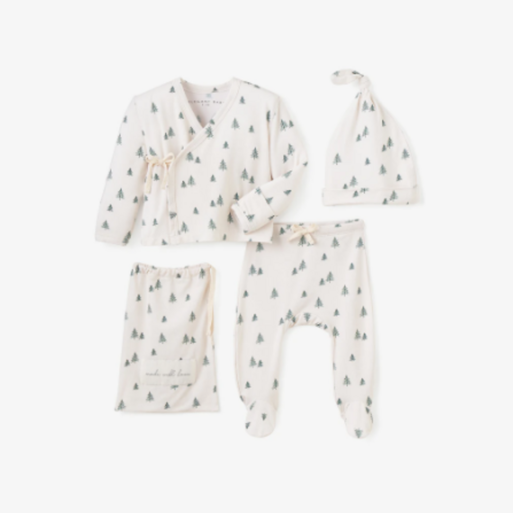 Elegant Baby Tree Kimono Set, 0-3 months