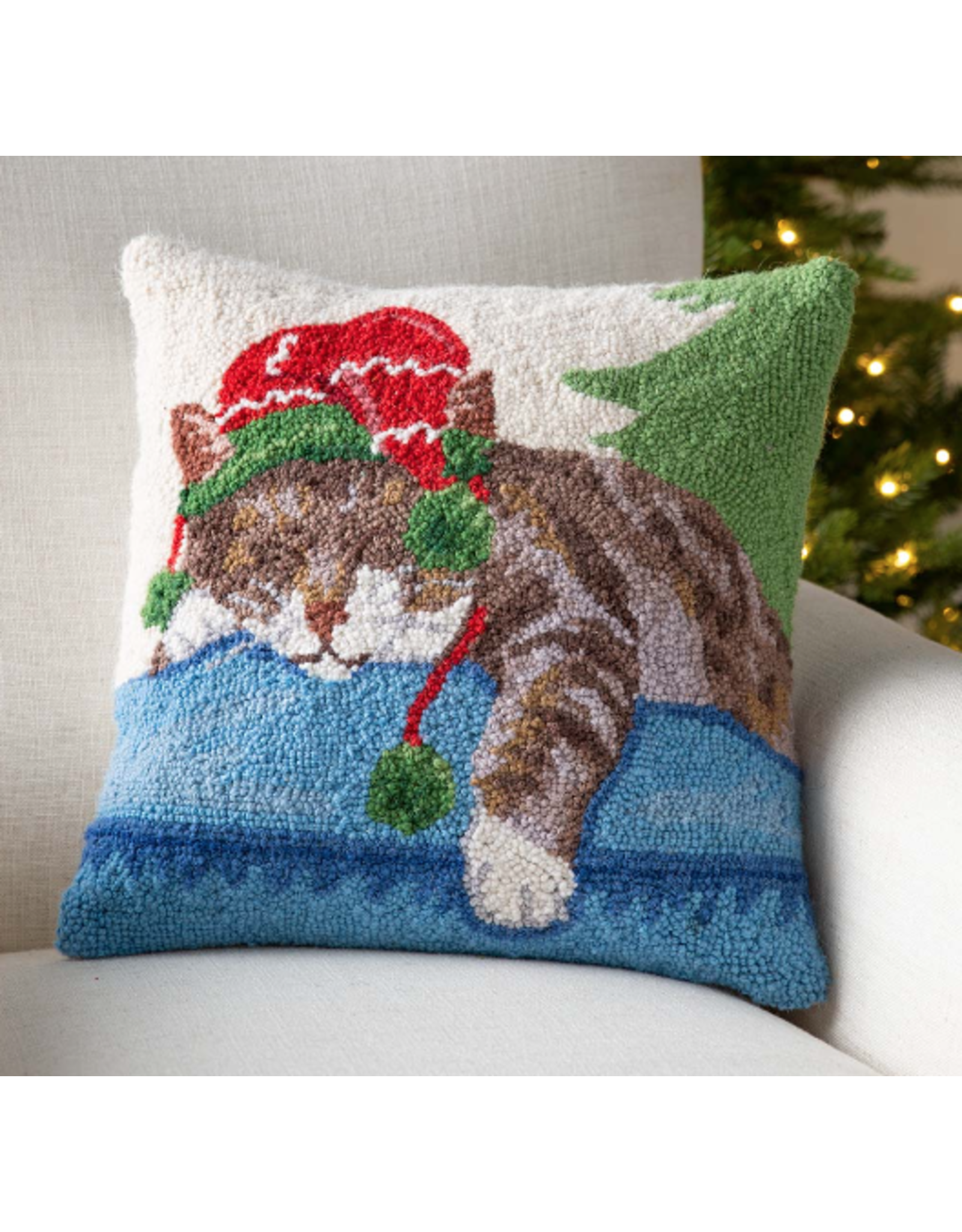 holiday cat pillow