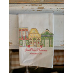 French Graffiti Christmas Small Town Big Heart Oxford Dishtowel