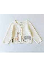 Animal Embroidered Sweater Knit Cardigan, Natural, 3-6 mo.