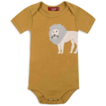 Milkbarn Organic Appliqué One Piece, lion, 3-6M