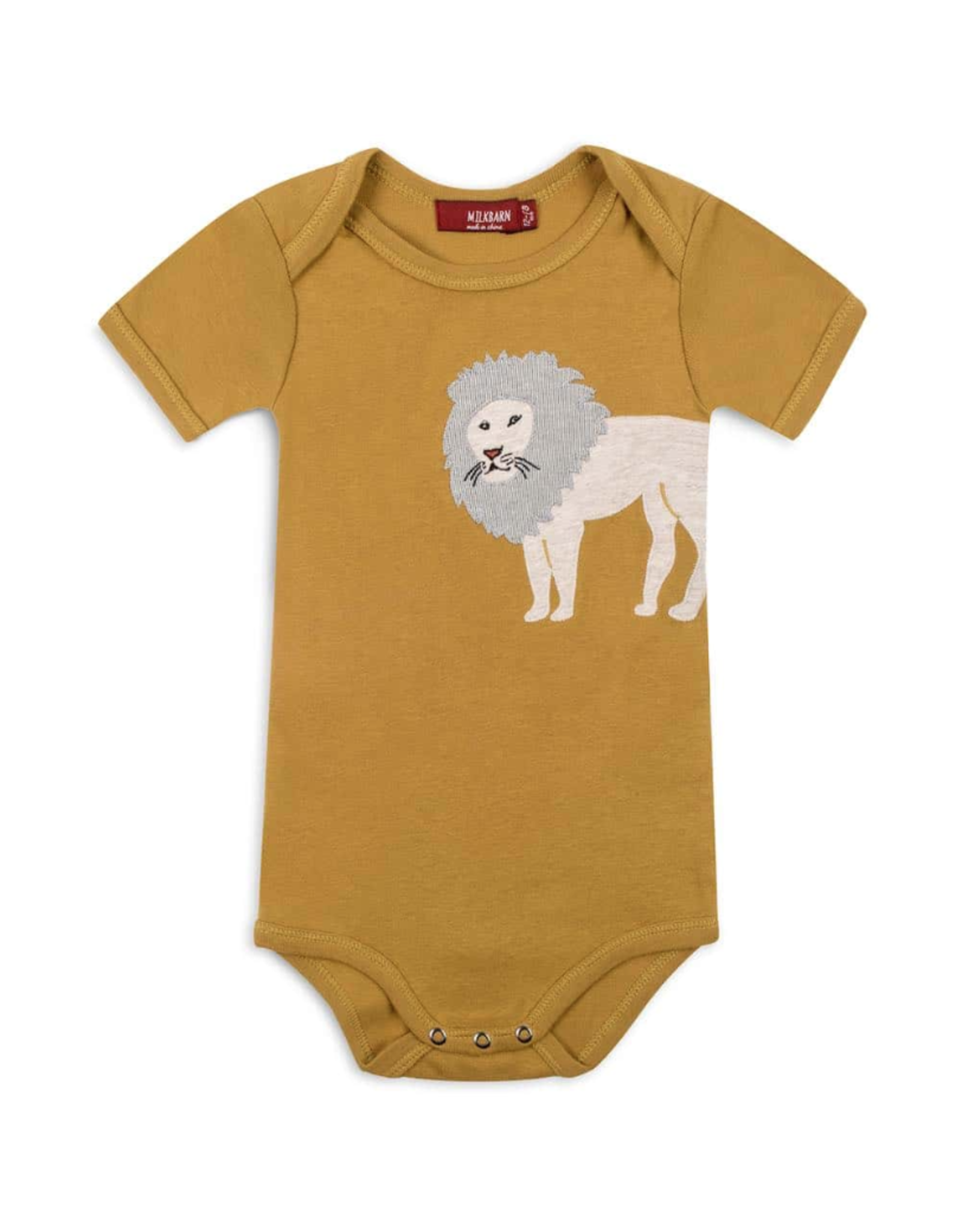 Milkbarn Organic Appliqué One Piece, lion, 3-6M