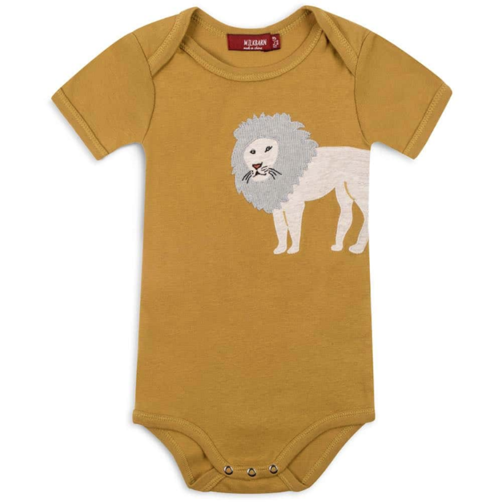 Milkbarn Organic Appliqué One Piece, lion, 3-6M