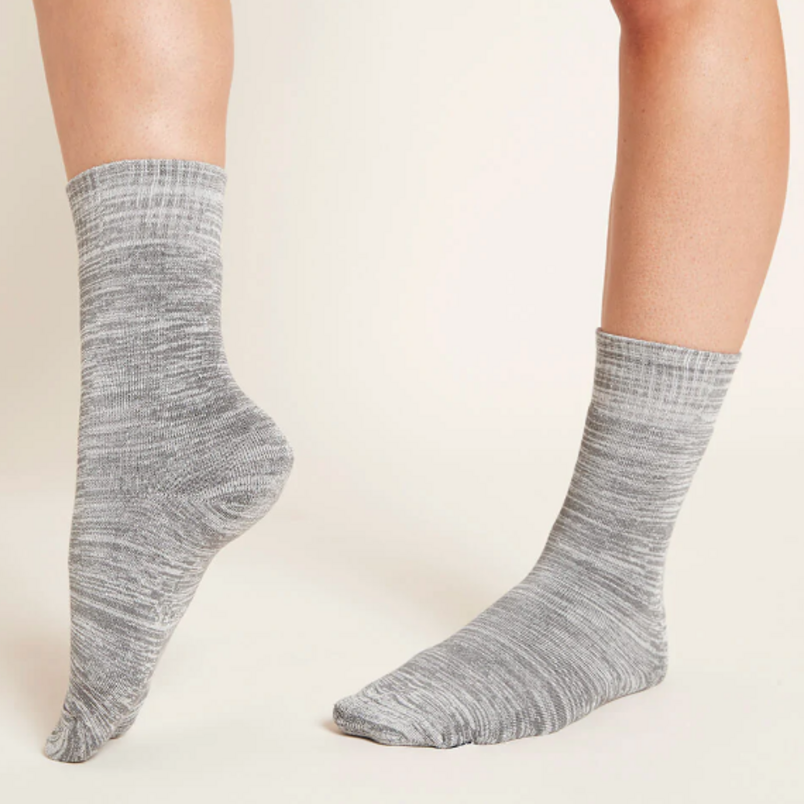 Boody Boody Womens Crew Boot Sock, Light Grey Marl