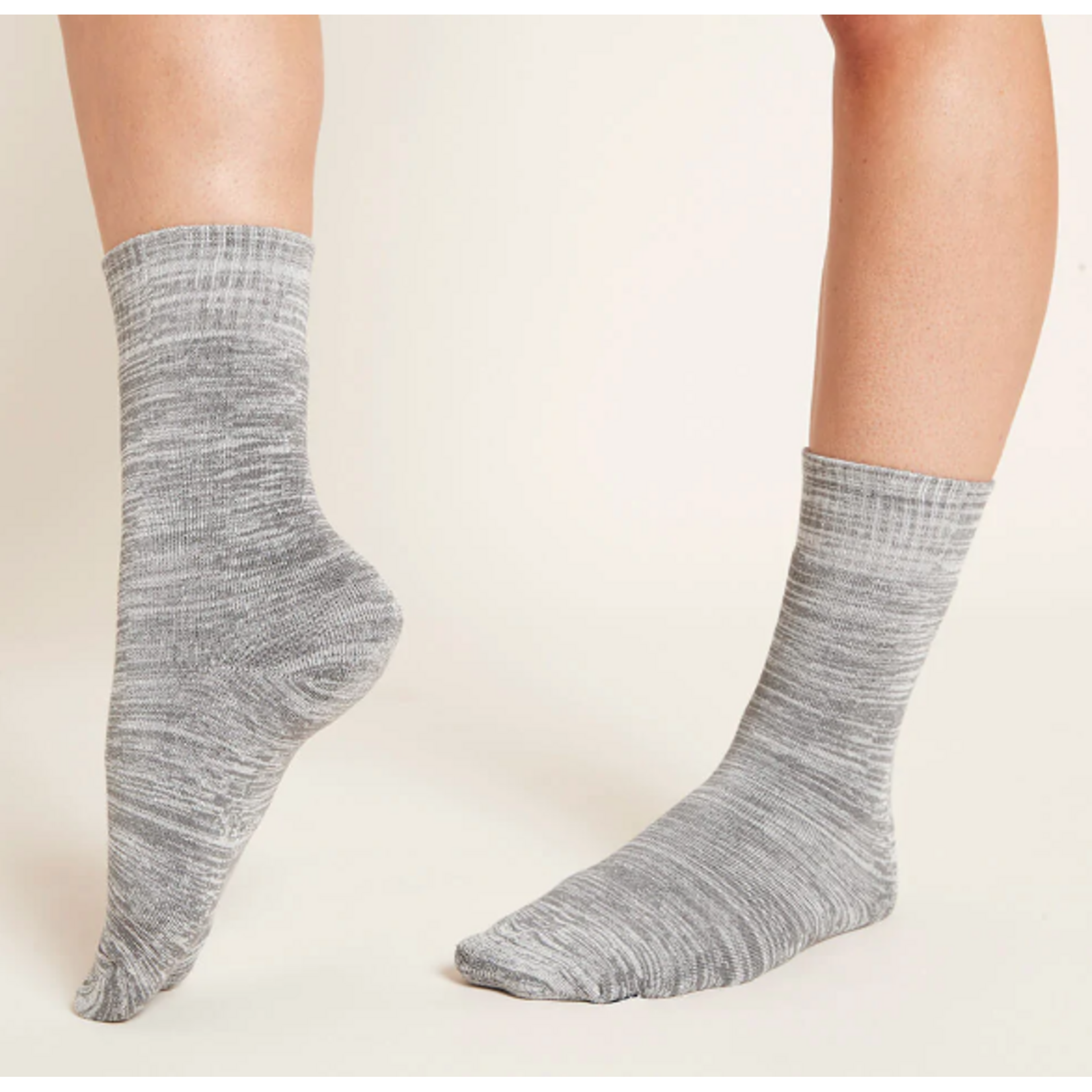Boody Boody Womens Crew Boot Sock, Light Grey Marl