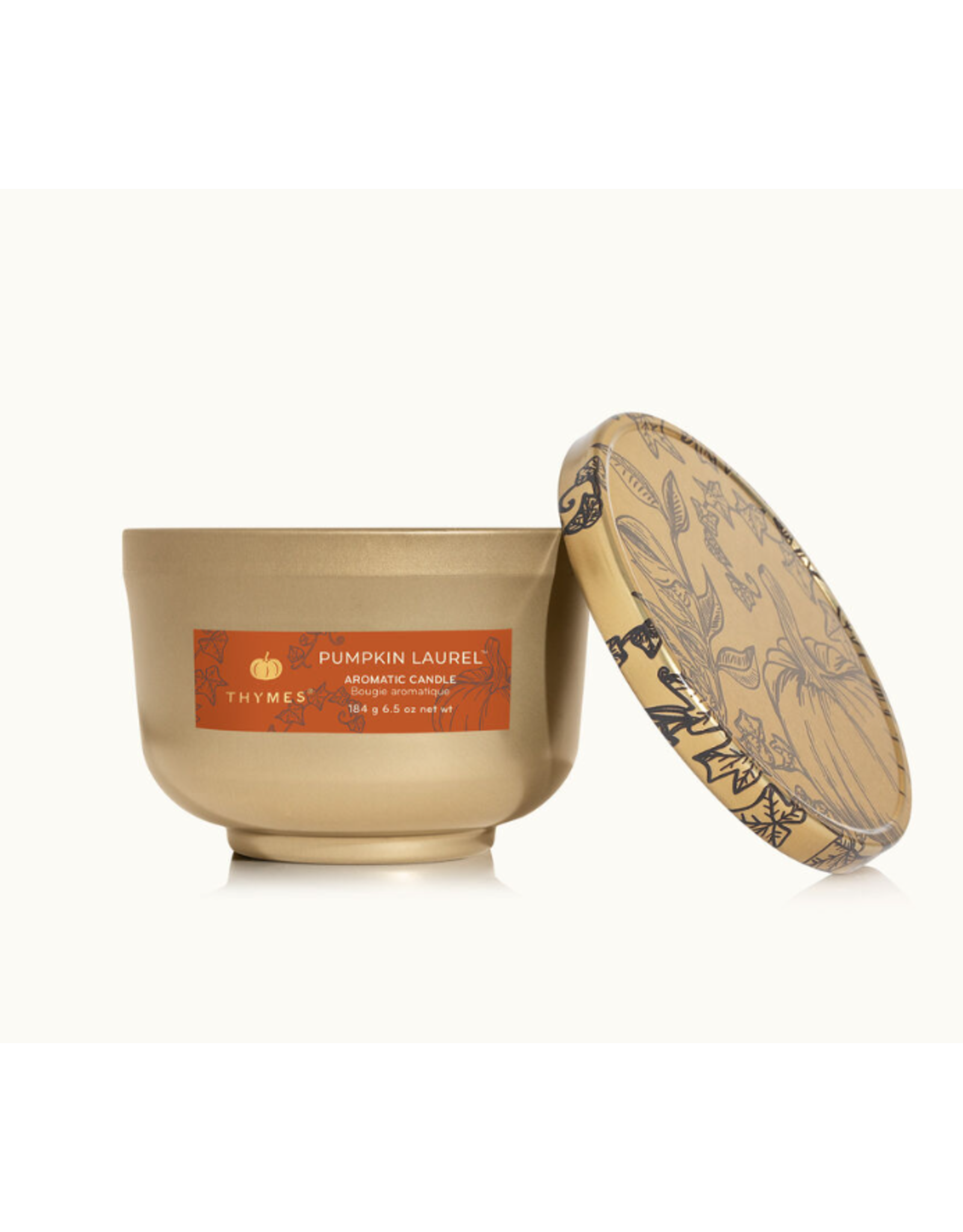 Thymes Pumpkin Laurel 6.5oz Universal Tin Candle