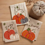 Embroidered Pumpkin Towel
