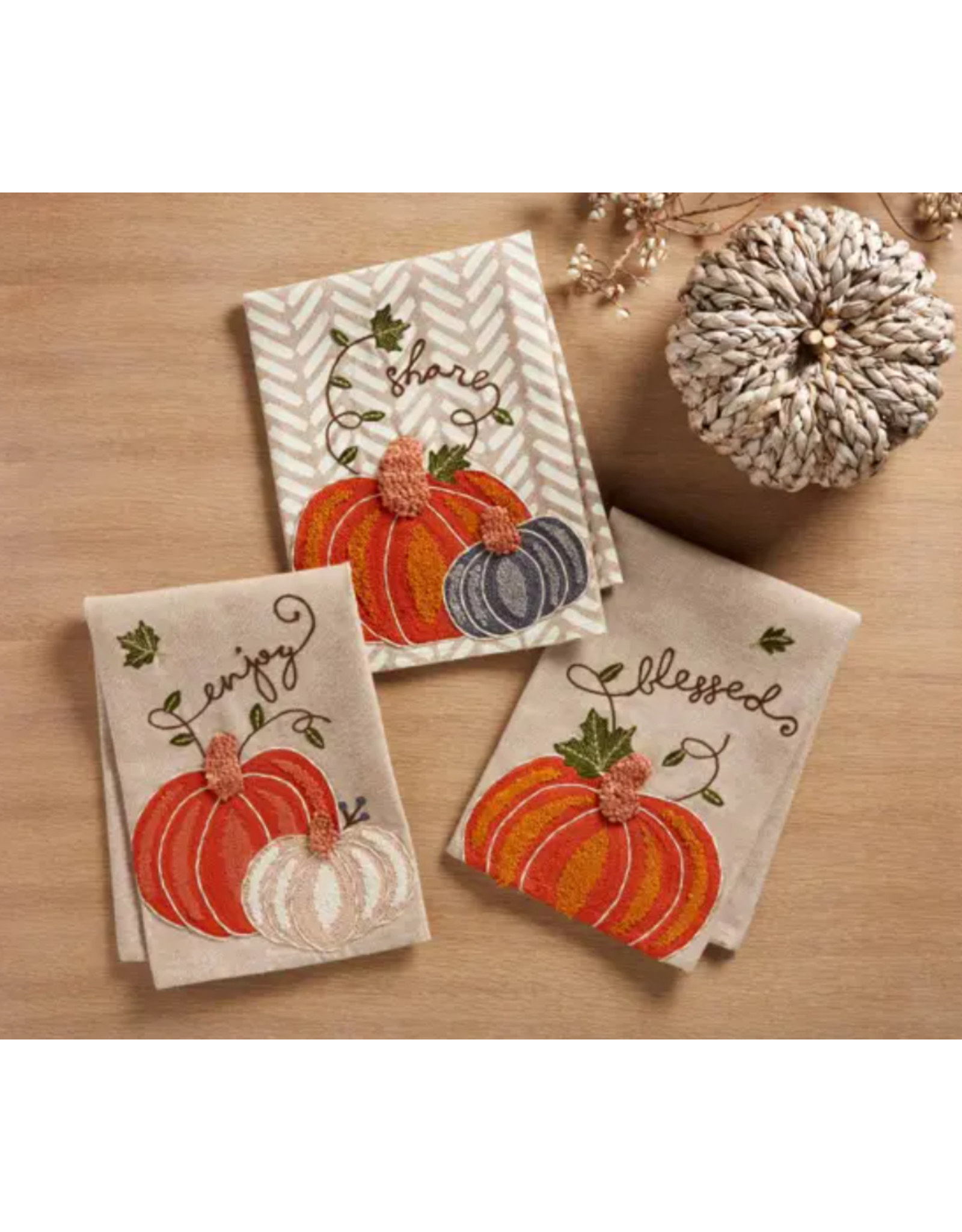 Mud Pie Embroidered Pumpkin Towel