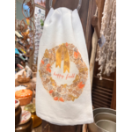 French Graffiti Happy Fall Wreath Dish Towel