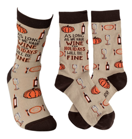 Primitives by Kathy Socks, As long as we have WINE the HOLIDAYS will be FINE