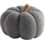 Mud Pie Large Shearling Fabric Pumpkin, grey