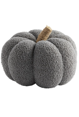 Mud Pie Large Shearling Fabric Pumpkin, grey