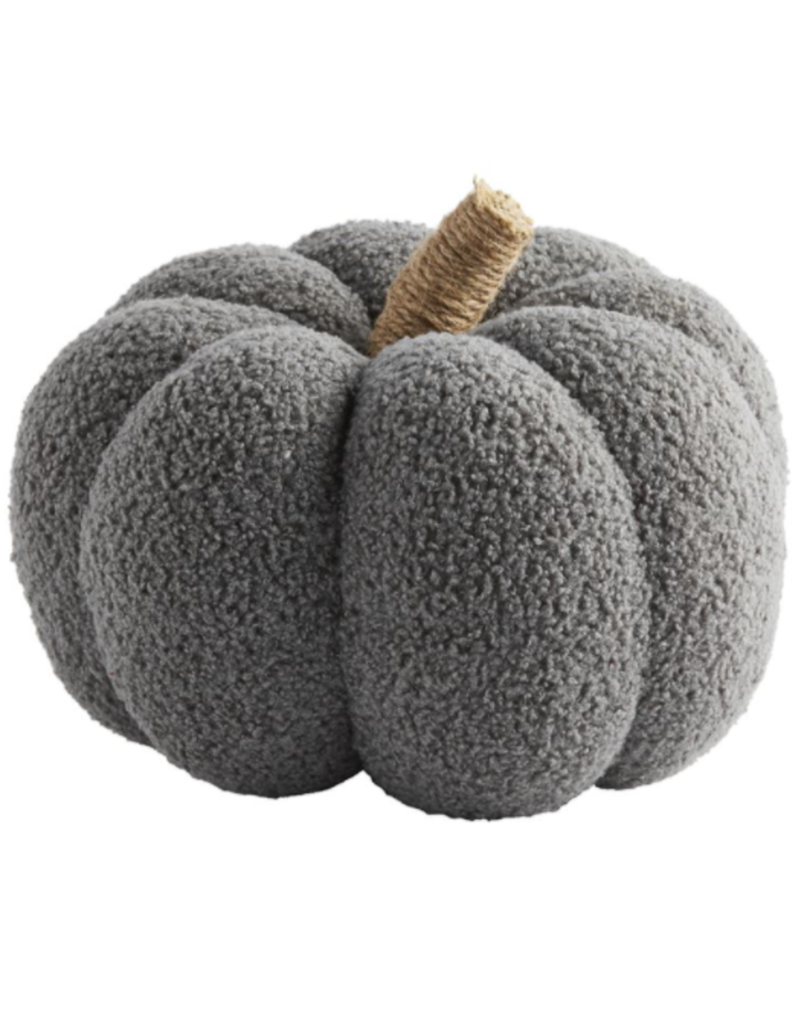 Mud Pie Large Shearling Fabric Pumpkin, grey