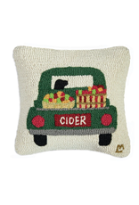 Chandler 4 Corners Hooked Pillow, Cider Truck, 18 x 18