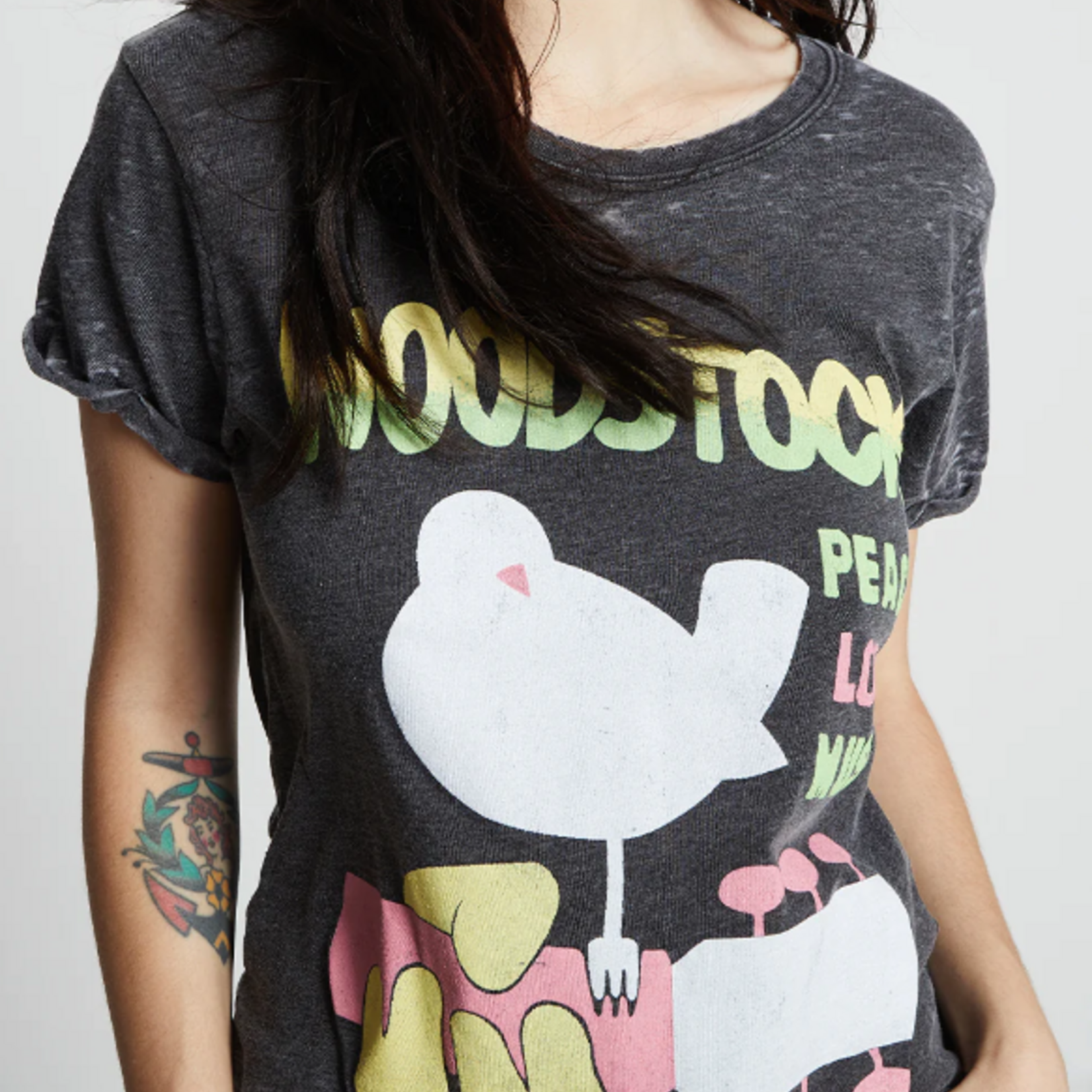 Woodstock Peace Love Music Burnout Tee