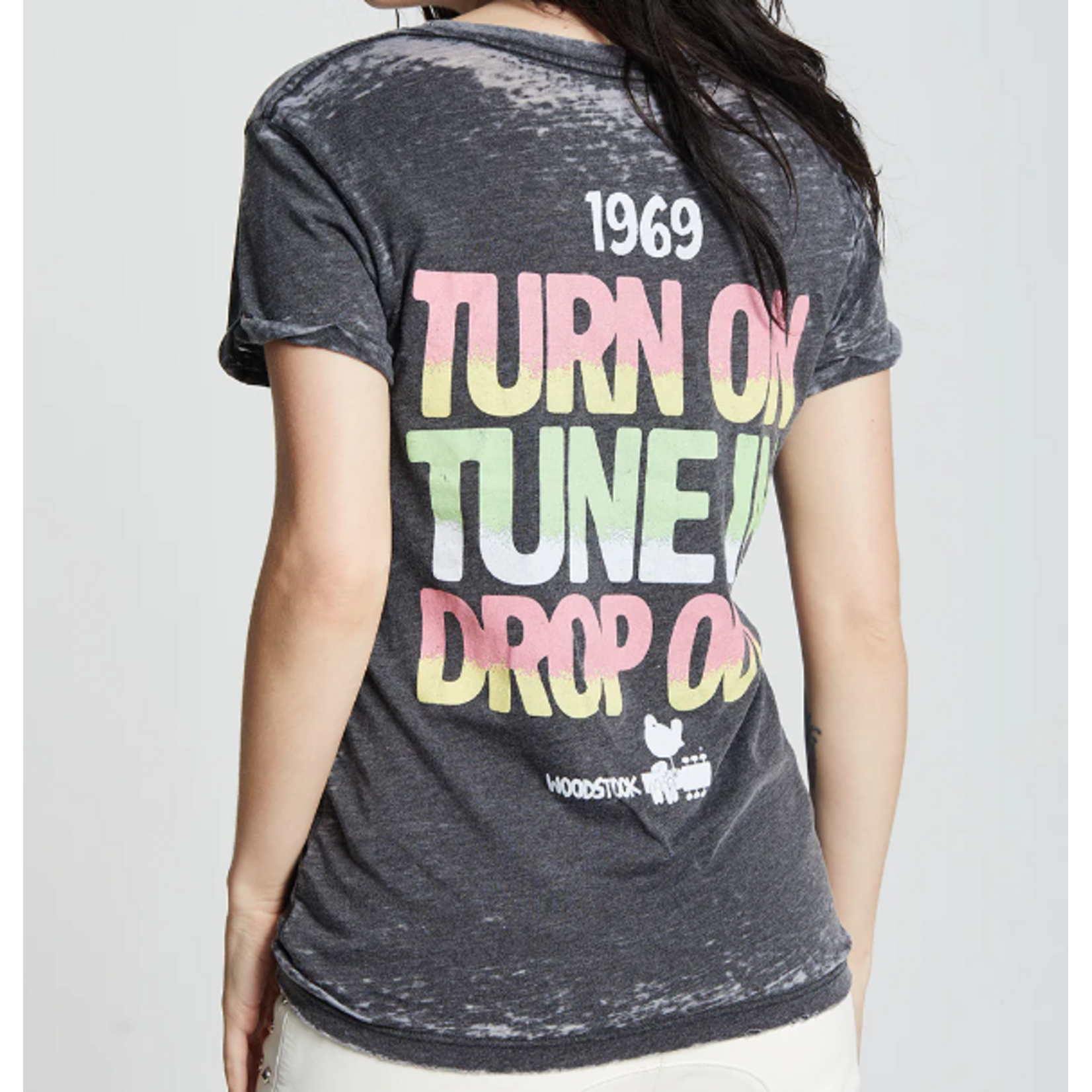 Woodstock Peace Love Music Burnout Tee