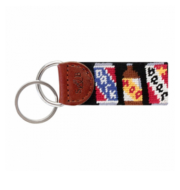 Smathers & Branson S&B Needlepoint Key Fob, Beer Cans