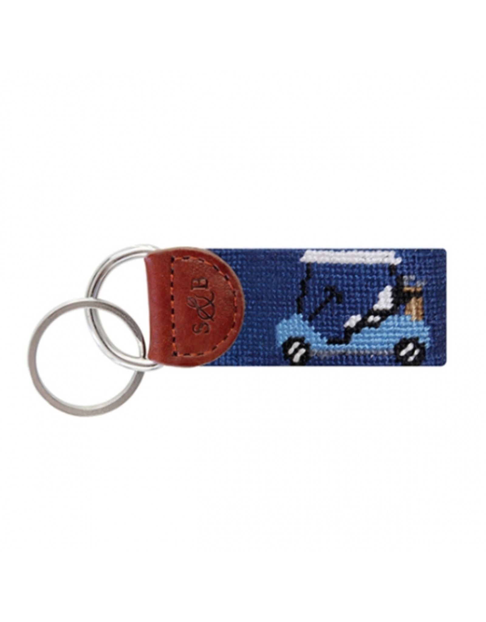 Smathers & Branson S&B Needlepoint Key Fob, Rainbow Golf Cart