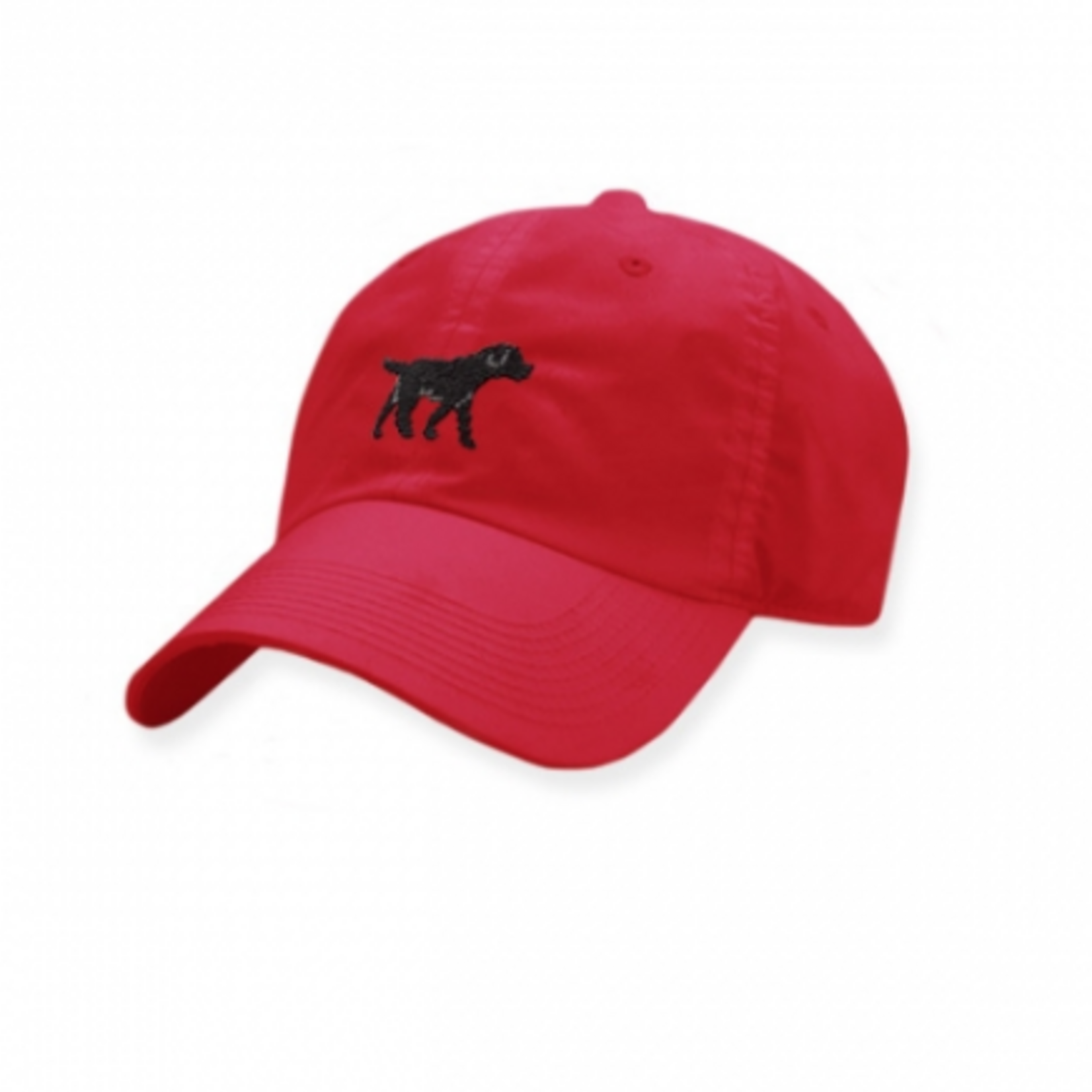 Smathers & Branson S&B Needlepoint Performance Ball Hat, Black Lab on Sunday Red