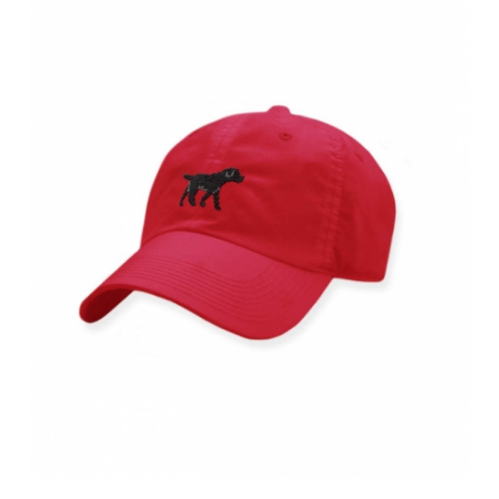 Smathers & Branson S&B Needlepoint Performance Ball Hat, Black Lab on Sunday Red