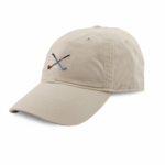 Smathers & Branson S&B Needlepoint Ball Hat, Crossed Clubs on stone