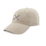 Smathers & Branson S&B Needlepoint Ball Hat, Crossed Clubs on stone