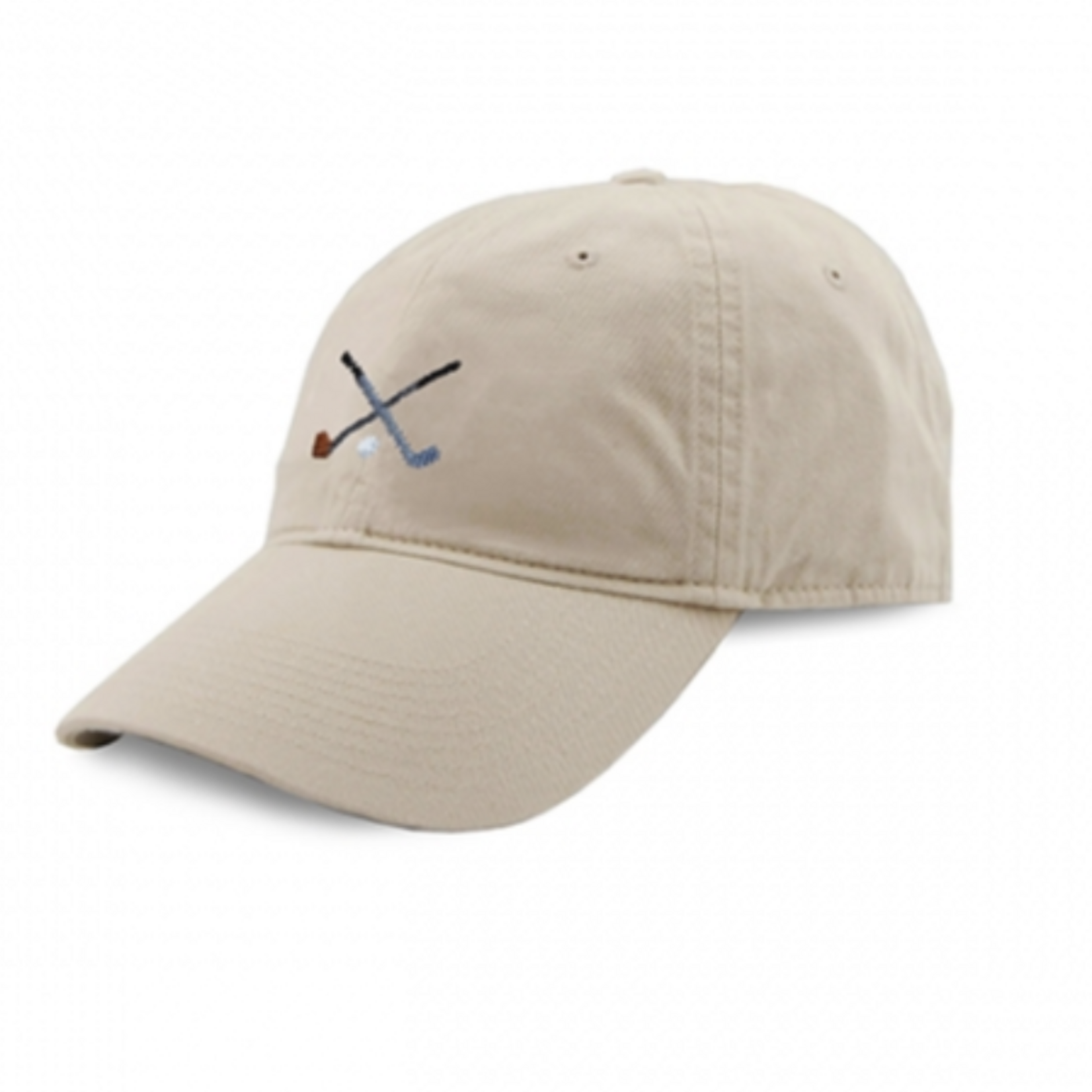 Smathers & Branson S&B Needlepoint Ball Hat, Crossed Clubs on stone