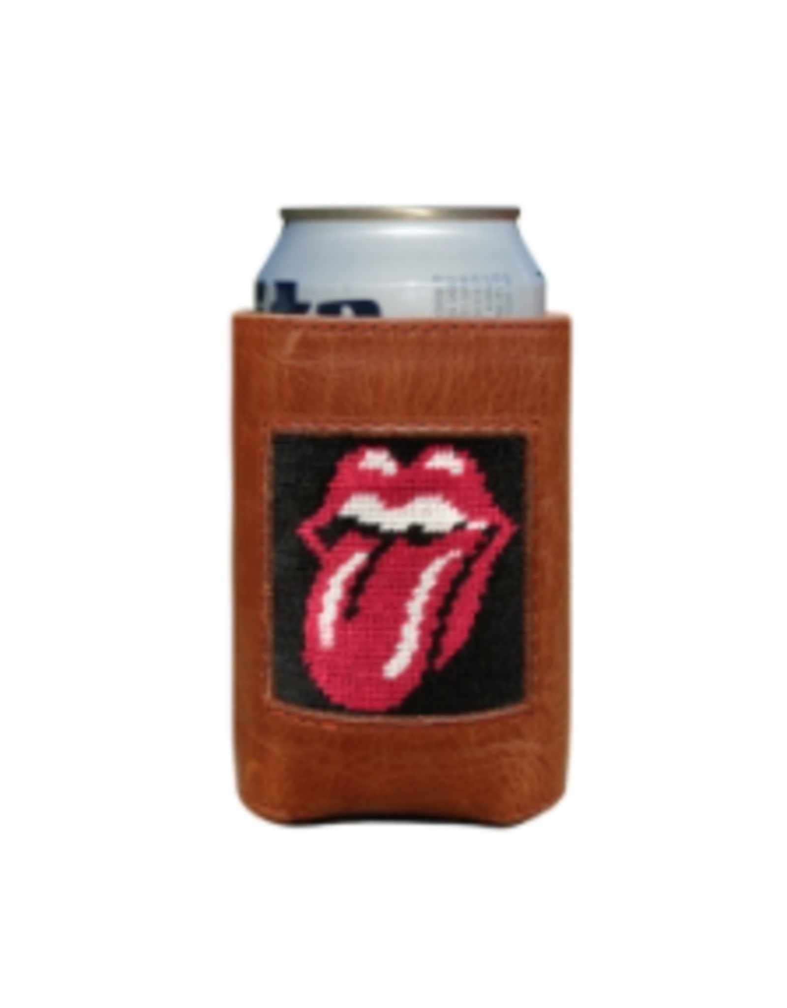 Smathers & Branson S&B Needlepoint Can Cooler, Rolling Stones (black)