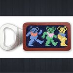 Smathers & Branson S&B Needlepoint Bottle Opener, Dancing Bears (dark navy)