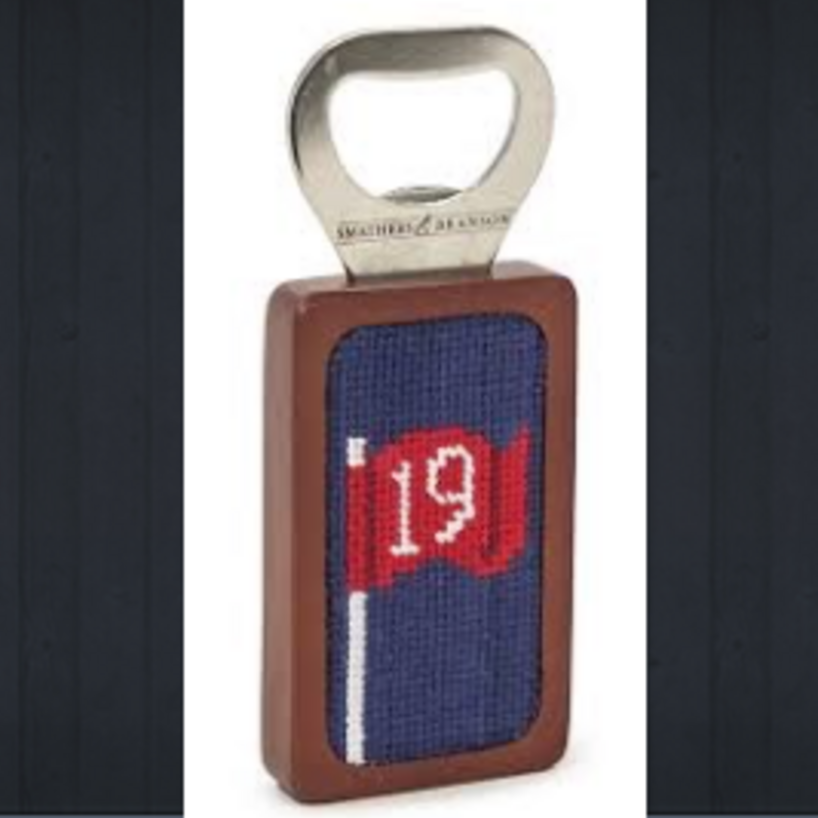 Smathers & Branson S&B Needlepoint Bottle Opener, 19th Hole, Classic Navy