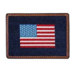 Smathers & Branson S&B Needlepoint Card Wallet, American Flag