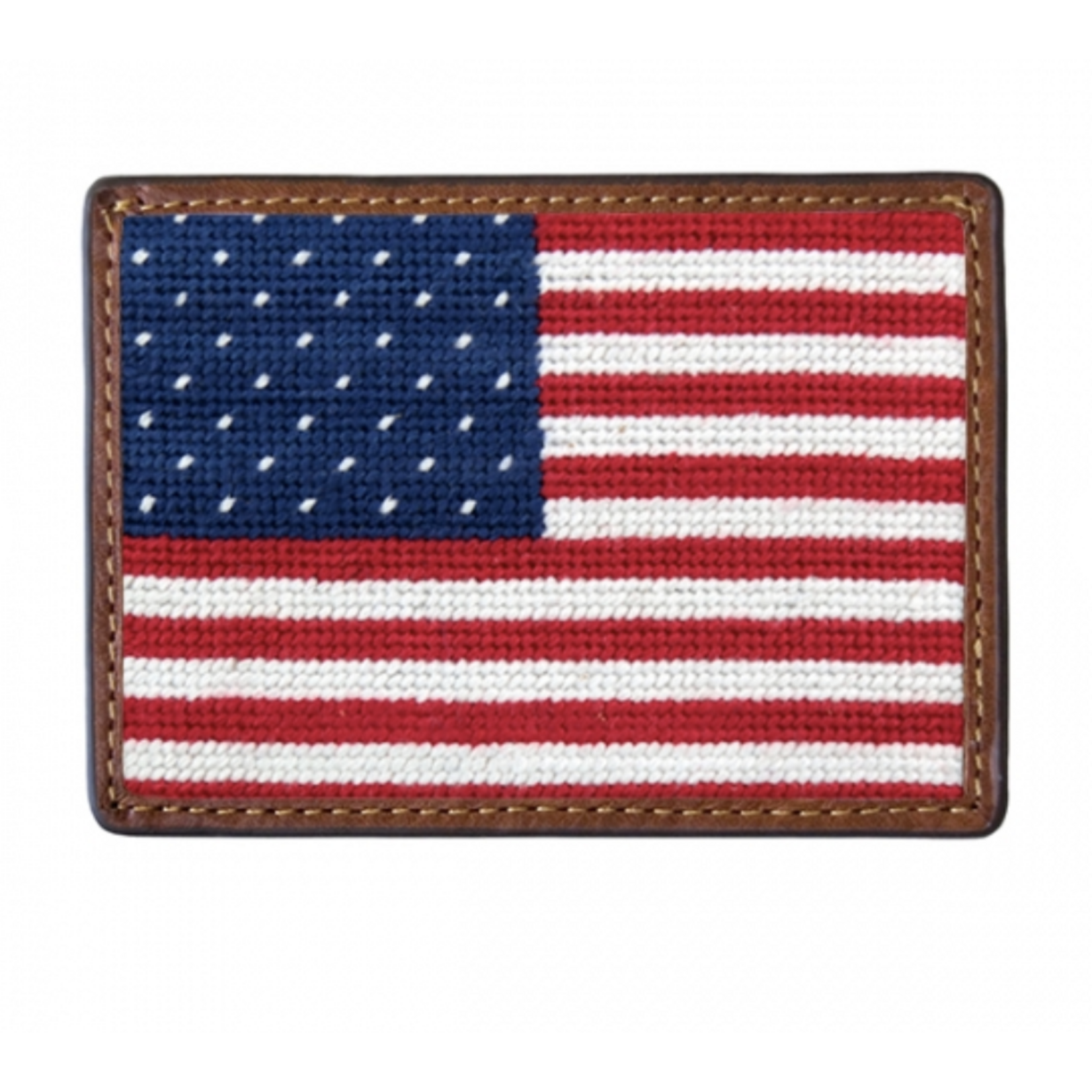 Smathers & Branson S&B Needlepoint Card Wallet, Big American Flag