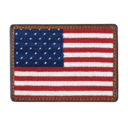 Smathers & Branson S&B Needlepoint Card Wallet, Big American Flag